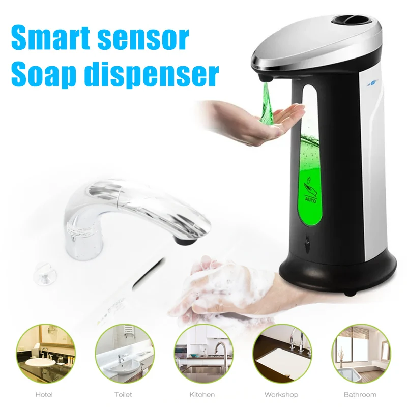 

400ml Automatic Touchless Soap Dispenser Sensor Hand Sanitizer Shampoo Cleanser For Bathroom Kitchen Large Capacity _WK