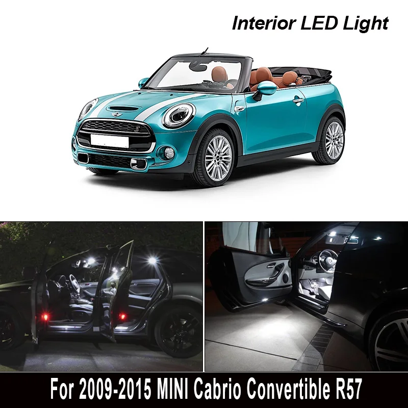 

For 2009-2015 MINI Cabrio Convertible R57 12x LED Interior dome reading Light lamp Kit Package