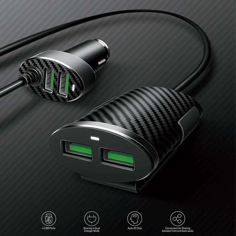 C501 5.1A 4 usb порта универсальный мобильный телефон автомобильное зарядное устройство для iPhone samsung