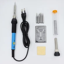 Thermostat electric soldering iron EU 220V searing iron tip tin wire mini soldering iron