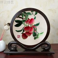 100% prodotti da ricamo fatti a mano suzhou decorazione scaffale ali di pollo schermo da tavolo in legno regali per ricamo a doppia faccia