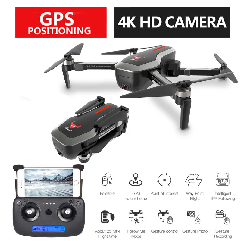  SG906 GPS Drone 4K Brushless Selfie Drones with Camera HD 5G WIFI FPV RC Quadcopter Foldable Dron V