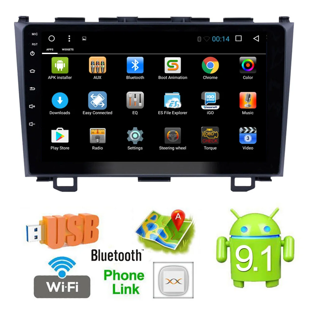 Автомобильный мультимедийный плеер 2 Din с GPS навигацией 9 &quot Android 1 Автомагнитола