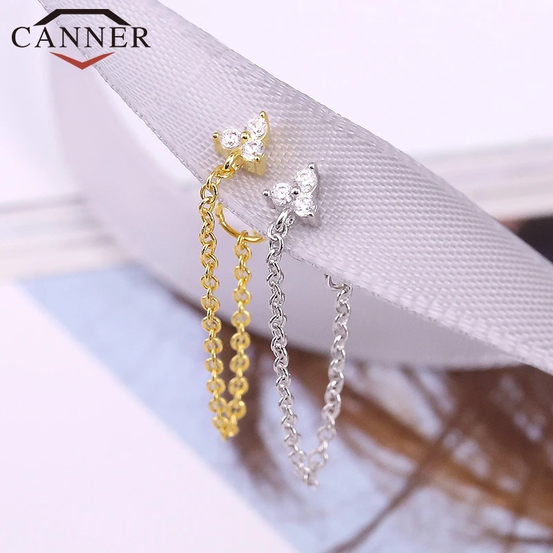 1pcs Gold Silver Color Lightning/Snake Chain Stud Earrings for Women 925 Sterling Silver Tassel Earrings Fashion Jewelry