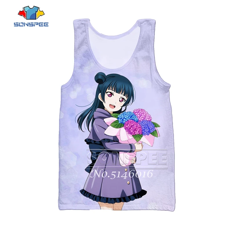 SONSPEE, аниме, Забавный 3D принт, Harajuku, пуловер, новинка, уличная одежда, для мужчин, Повседневный, без рукавов, топ, летний, унисекс, жилет, t435