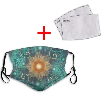 

Mouth Face Mask 2PCS Activated Carbon Filter Washable Reusable Adjustable Mask Unisex Black Butterfly Mask Flower Vine