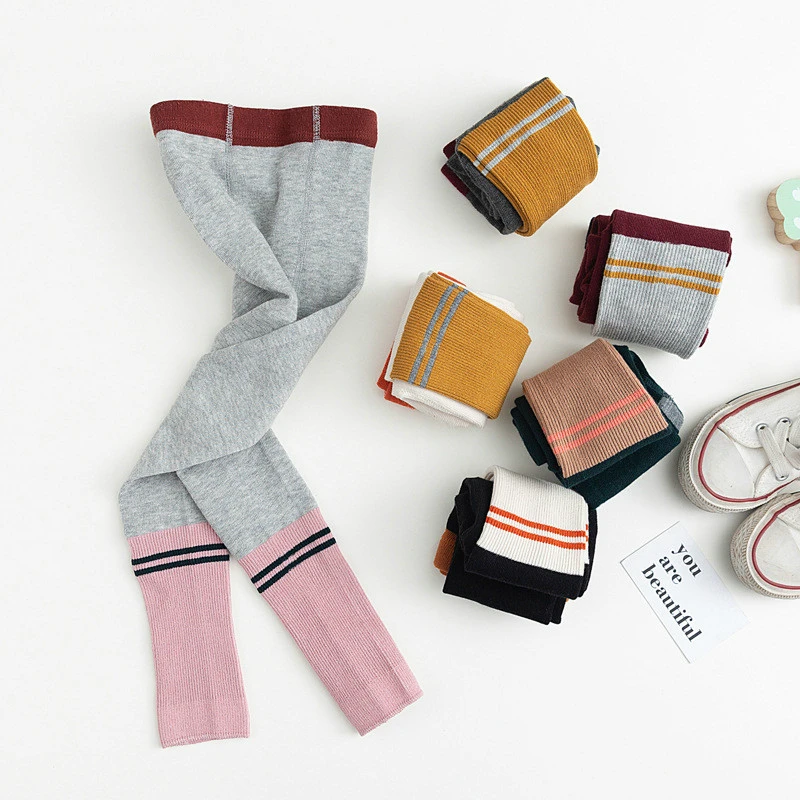 

2019 Brand New Korean Children's Leggins Autumn Winter Cotton Kids' Pants Double Needle Knitted Girls Boys Leggings