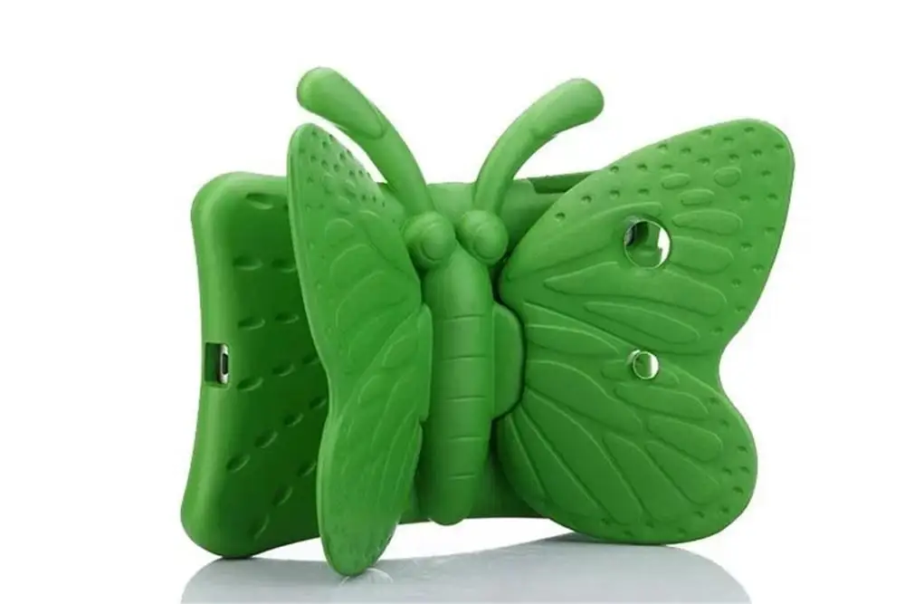 green Силиконовый чехол EVA с бабочкой для Ipad Mini 1 2 3 4 5 7,9 детская удобная переноска ударопрочный моющийся стоячая таблетница для iPad mini 4 - Цвет: green