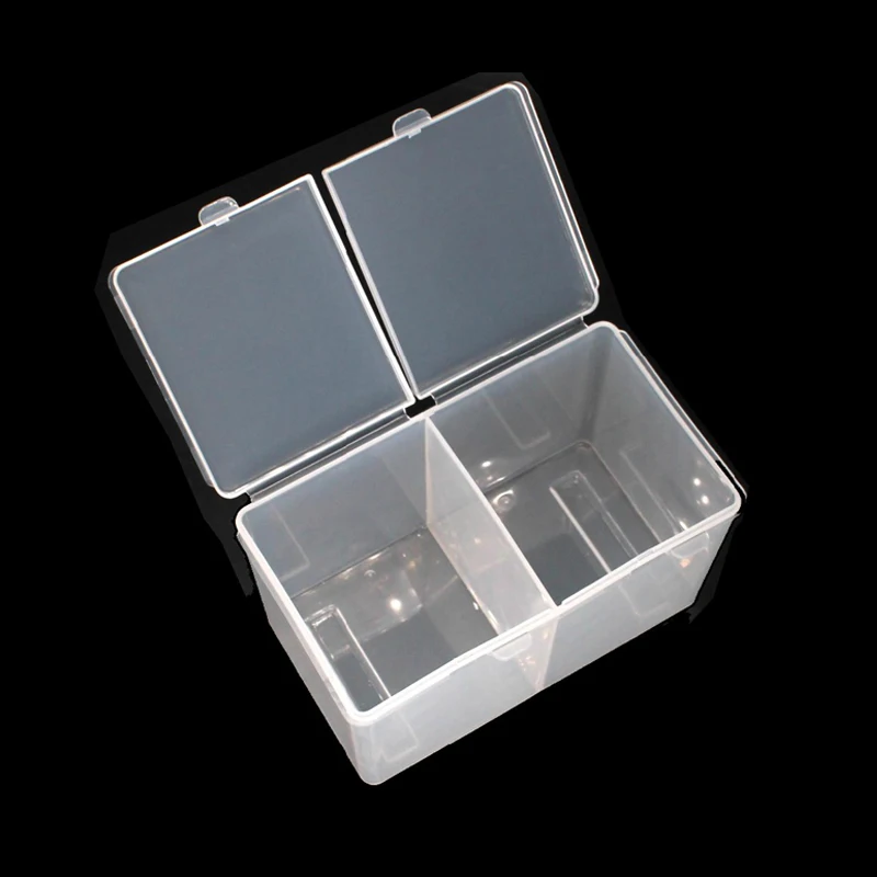 1PC Microblading Double Grids Transparent Cotton Sheet Storage Makeup Pad Swab Box Tattoo Accessory