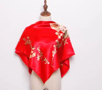 

Foulard en soie mode Foulard Satin châle écharpes grande taille 90*90cm carré soie cheveux/tête foulards femmes bandana