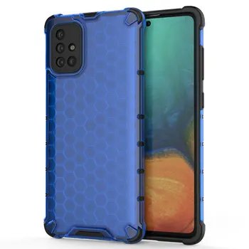 

30pcs/lot PC + TPU Anti-Shock Case For Samsung Galaxy A71 Honeycomb Series Hybrid Cover