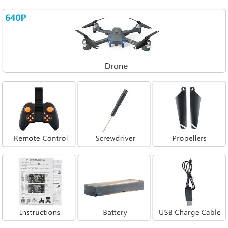 640P Дрон Gloabl FPV Дроны с камерой широкоугольный HD 1080P режим удержания высоты wifi Дрон RC Дрон X Pro Квадрокоптер подарок VS E58 - Цвет: 640P