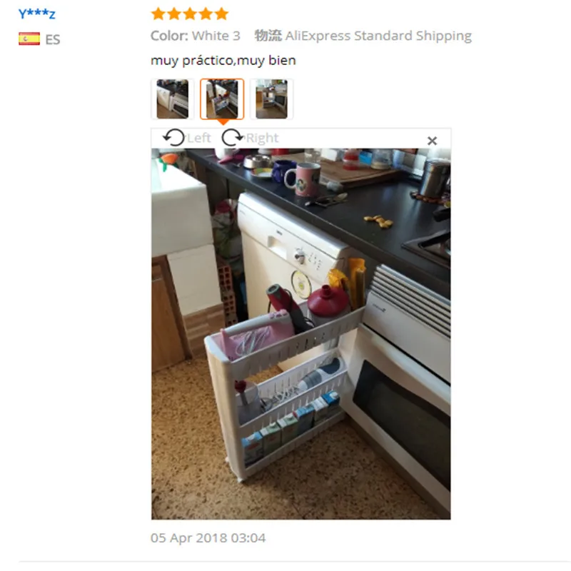  Kitchen Crevice Storage Shelf Bedroom Bathroom Organizer Movable Storage Rack Drop Shipping - 4000299897735