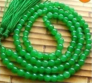 

Collier tibétain bouddhiste 108 perles vertes prière Mala 8mm