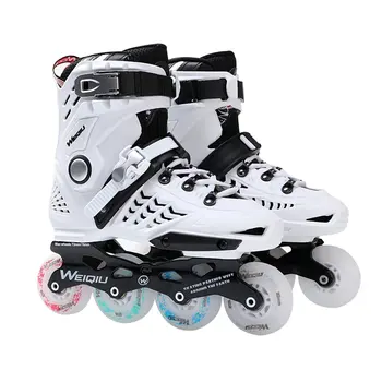 

1 Pair Skates 8 Wheels Full Flash LED Wheel Skates Fancy Straight Adult Roller Skates Professional Men And Women Skates Shoes