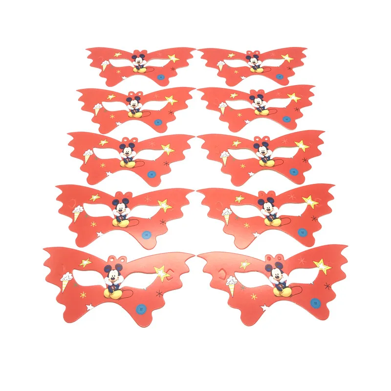 Mask-10pcs Микки Маус тематические праздничные товары для дня рождения бумажный стаканчик, тарелка соломинки флаги выдувные вечерние скатерти для детей игрушки декор воздушные шары - Цвет: Mask-10pcs