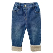 Mihkalev/Детские осенние джинсы для девочек, Зимние флисовые джинсы теплые джинсы для маленьких девочек от 2 до 8 лет детские брюки