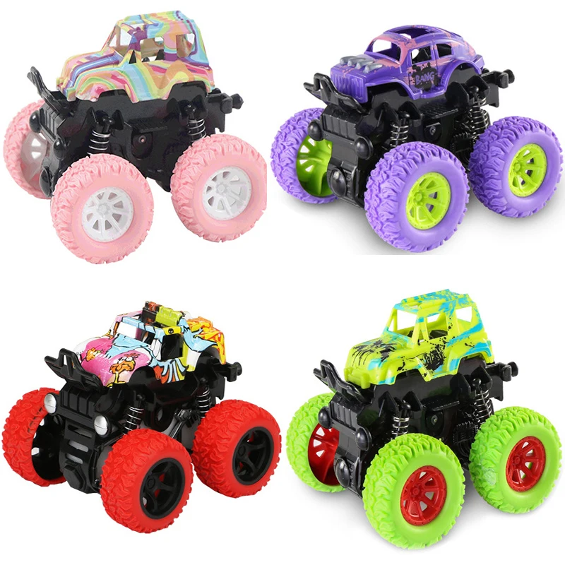 Мини 4WD инерция вращающийся автомобиль игрушки Дети трение моделирование трюк Off