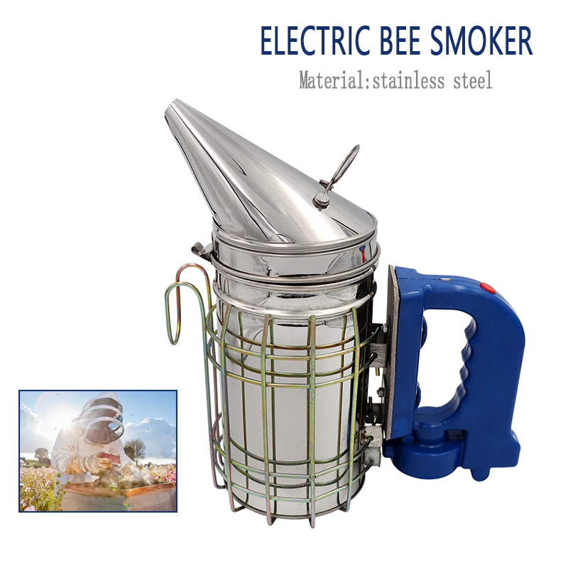 Stainless Steel Electric Bee Hive Smoker Fumes Machine Beekeeping Tool Kits.. 
