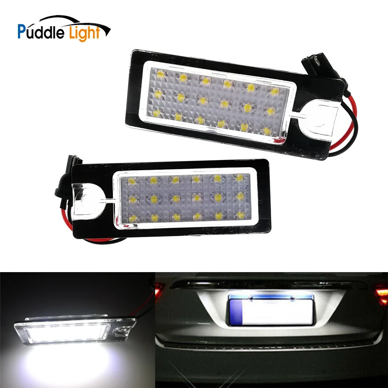 

2pcs Canbus Led License Plate Light For Vw Tiguan Volvo V70 S60 S80 Xc70 Xc90 White Car-Styling Number Lamp