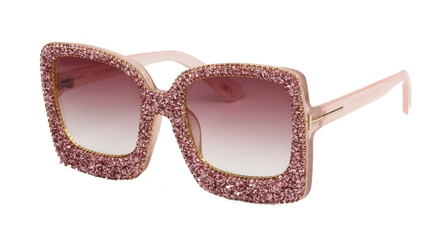 47115 алмазные квадратные роскошные солнцезащитные очки мужские и женские Модные Оттенки UV400 Винтажные Очки