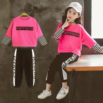 

Fashion Girls Clothes Set Teen Girls Tracksuit Spring 2019 Autumn Long Sleev 2pcs Children Suits Little Girl Sets 8 10 12 years