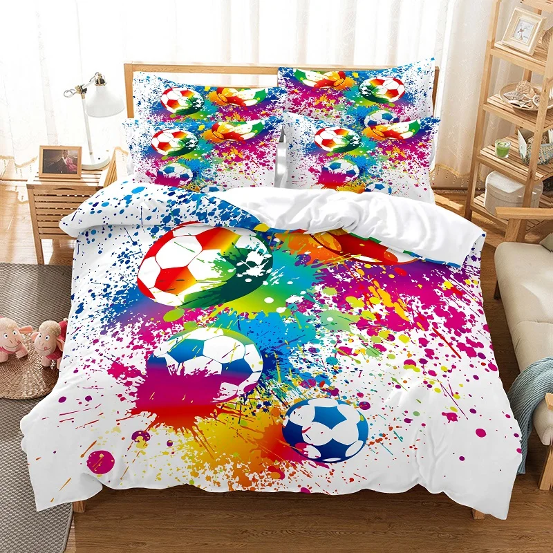 Description Picture 3 of itemFootball Bedding Set Competitive Sports Boy Duvet Cover Set King Quilt Cover Youth Children's Double Duvet Cover Bedding Set