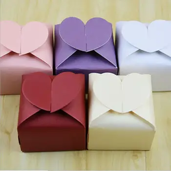 

Wholesale Hot Sale Colors Love Heart Candy Box Pink Purple White Red Wedding Party Favors Candy Gifts Boxes Free Shipping