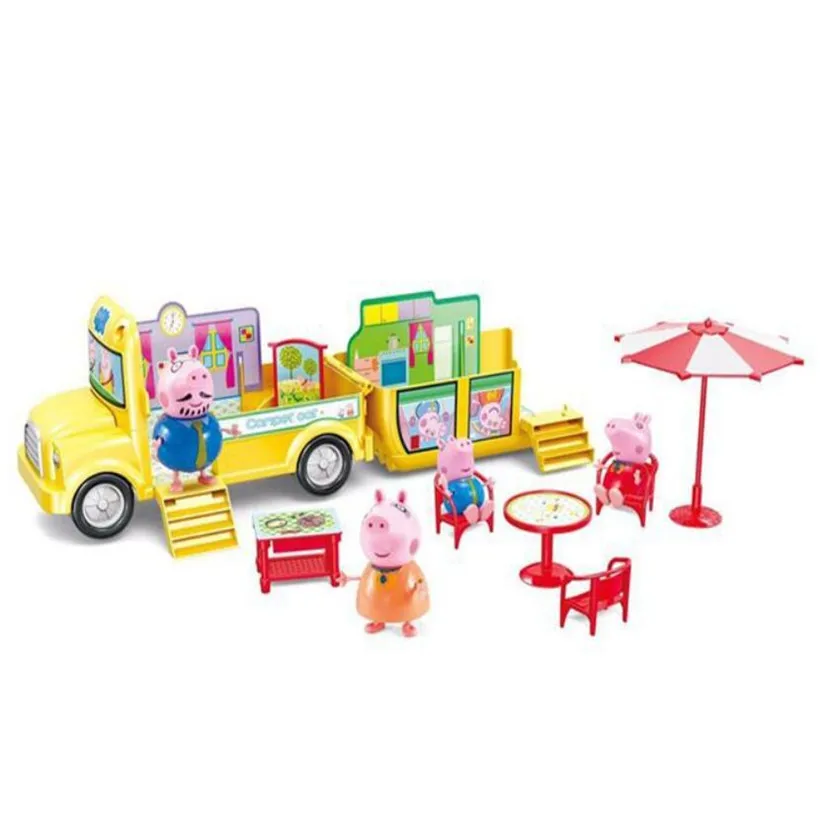 Peppa Pig серии развивающие детские игрушки модные роскошные вилла спортивный автомобиль семья полная роля кукла Фигурка модель детские