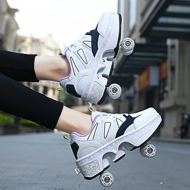 Chaussures De Skate À Roulettes Pour Femmes Et Filles, Baskets À 4 Roues  Pour Enfants, Chaussures De Sport Décontractées À La Mode, 2022 - Chaussures  De Sport - AliExpress