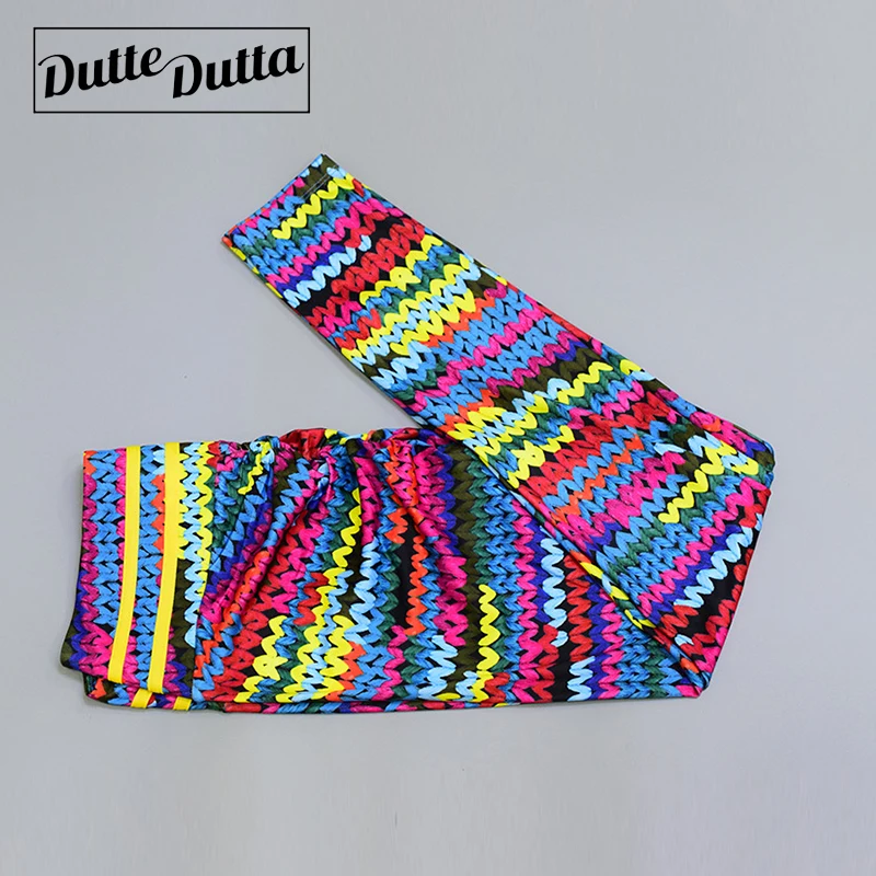 Леггинсы Dutte Dutta с принтом и рюшами спортивные женские штаны для фитнеса йоги