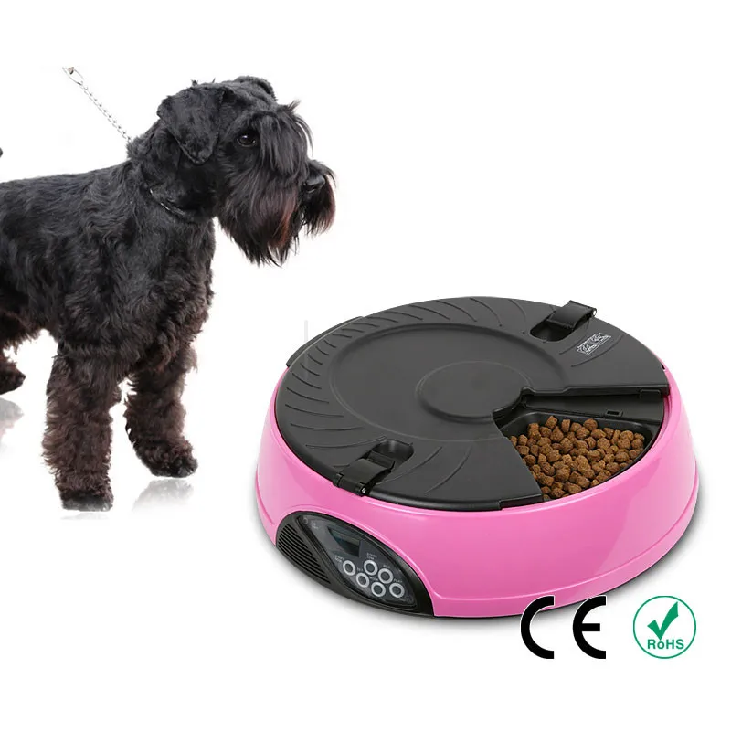 

Automatic Pet Timing Feeder 6 Grids Food Compartments For Dog Cat Rabbit And Small Animals Food Bowl and Dispenser