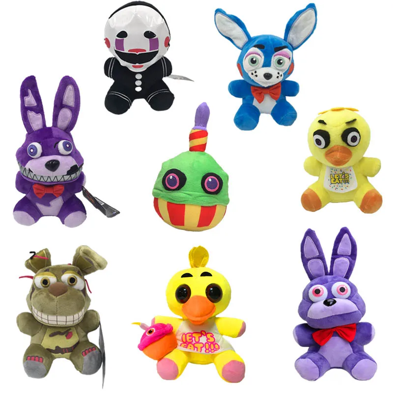 18 см FNAF Мягкие игрушки кукла золотой 5 ночей лисица Фредди Бонни и Чика с рисунком