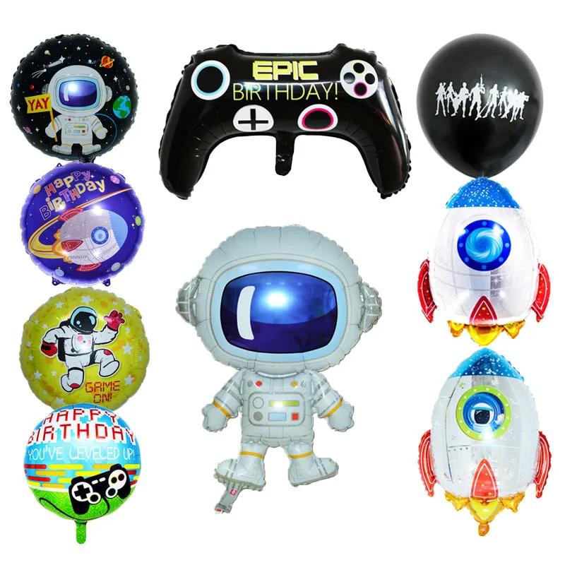 

Helium Foil Game Controller Rocket Astronaut Gaming Balloon Outer Space Party Birthday Party Decorations Kids Boy
