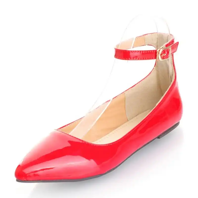 blue pointed flat shoes