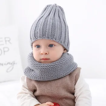 

Td327 New Style Warm Pumping Children's Hat And Scarf Baby Warm Hat