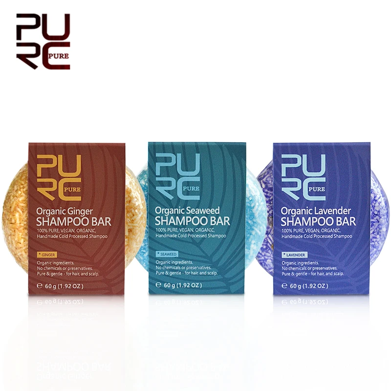 

PURC Hot Sale 3pcs/set Natural Shampoo bar Set Handmade Cold Processed plant Solid Shampoo bar Dry Shampoo Soap Hair Care