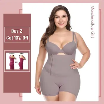 

【Free Shipping】Plus Zip up Shapewear Butt Lifter Underwear Tummy Control Corset Traning Lingerie Bodysuit BPD025A