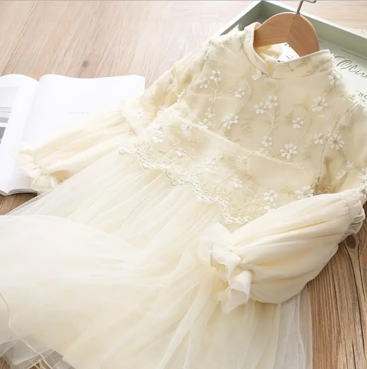 9.27th Autumn Princess dress Embroidered screen children's long-sleeved dress 100-140cm Girls Dress