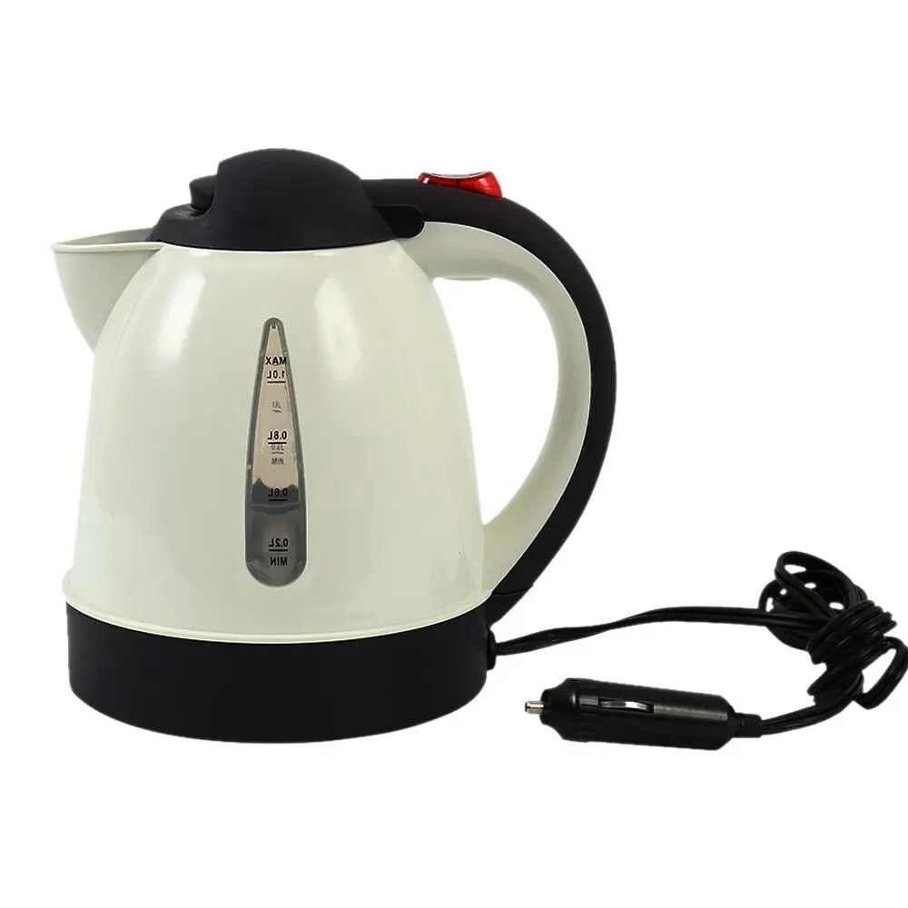 1000ML 12v Car Travel Kettle Electric RV Van Motorhome Cigarette Lighter Socket Car Hot Kettle Portable Camper Car Accessories