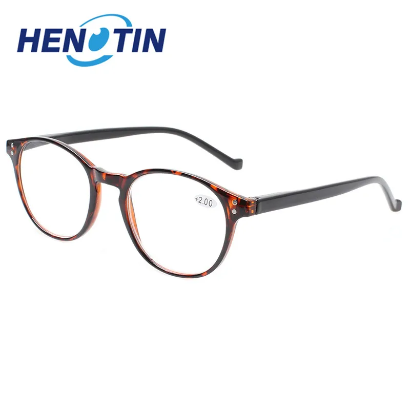 Henotin модные круглые очки для чтения с пружинными петлями мужские и женские
