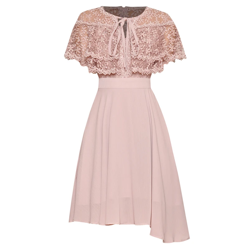 pink floral lace dress