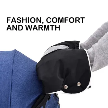 

Baby Stroller Glove Accessories Winter Waterproof Warm Baby Pram Pushchair Mitten Hand Cover Muff Warmer with Clear Pocket