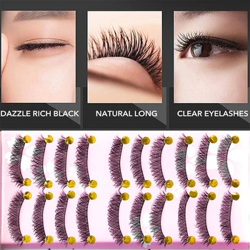 

10 Pairs 3D Mink Eyelashes Natural False Eyelashes Lashes Soft Fake Eyelashes Extension Makeup Kit Cilios High Quality Wholesale