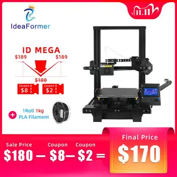

Ideaformer Mega FDM 3D Printer Dual Z Axis & Y Axis Printing Size 200*200*250mm Full Metal Magnetic Build Plate DIY 3D Printer.