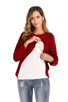 

dress 2020 new hit maternity clothes Long Sleeve print Breastfeeding Shirt 2020 breast feeding Tops 2020 maternity t shirt