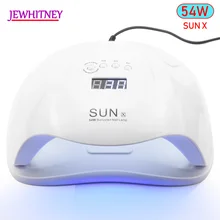 54 Вт SUNX УФ-лампы для ногтей Светодиодный лампа для маникюра ногтей Сушилка для ногтей гель лак для ногтей с инфракрасного зондирования 10/30/60s ЖК-дисплей дисплей светильник