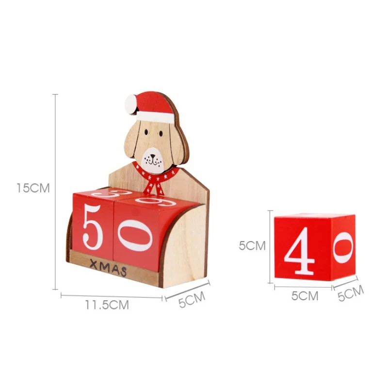 

Christmas Dog Pattern Advent Countdown Calendars Decorations Santa Claus Calendar Hotel Lobby Family Blocks Ornament