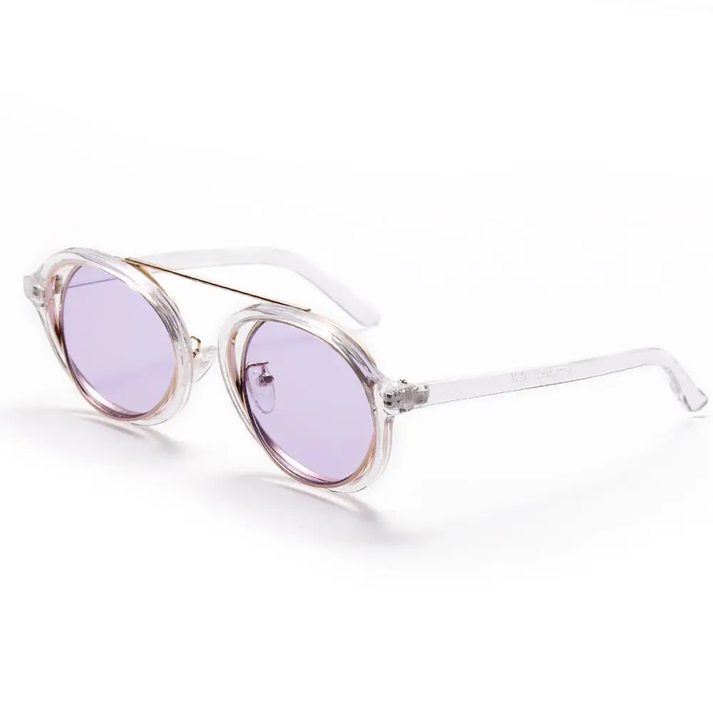 Высокое качество Мода большие желтые круглые очки женские Uv400 Винтажные ретро Роскошные винтажные Gg носки футуристические