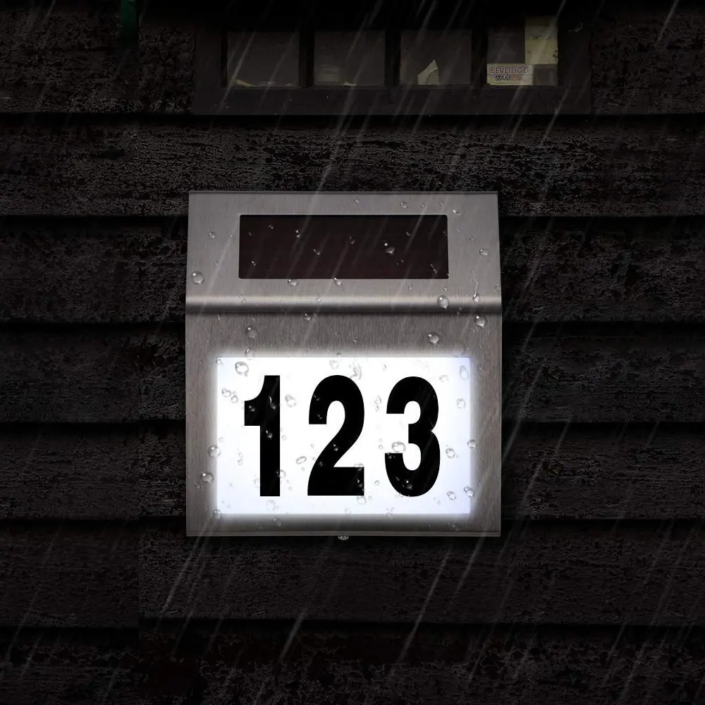 

LED House Number Solar Address Digital Signage Light House Number Outdoor Durable Doorplate Lamp Door Numbers Sign LED Lights